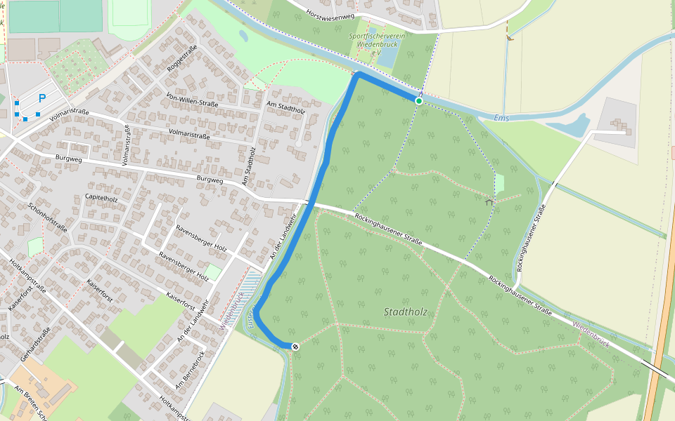Vita Parcours / Trimmdich-Pfad Stadtholz (Wiedenbrück) walking route map in Rheda-Wiedenbrück