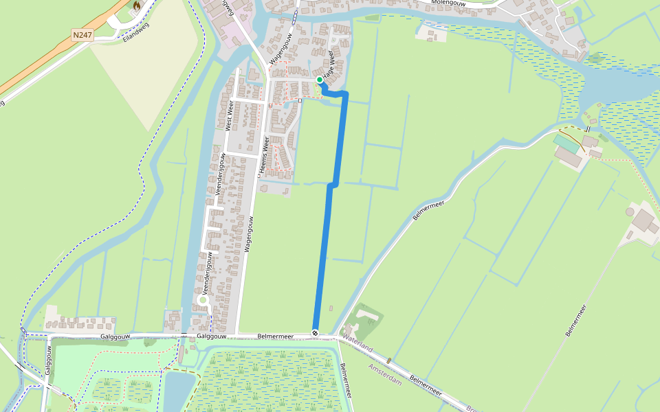 Trambaanroute walking route map in Broek in Waterland