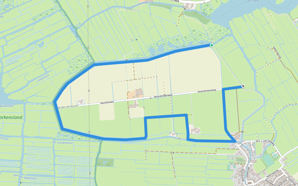 Badkuiproute walking route map in Monnickendam