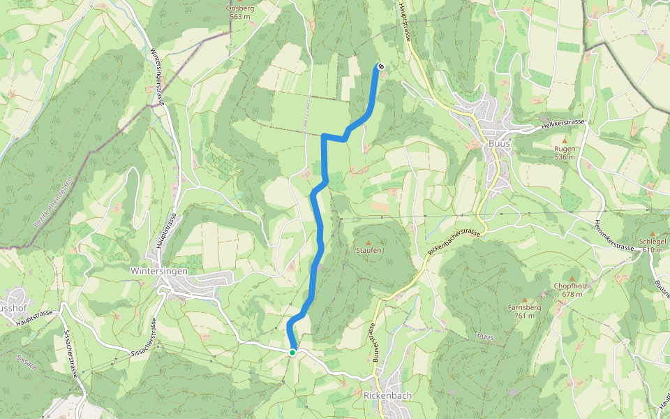 Stockacher - Rickenbacher-Höchi walking route map in Wintersingen
