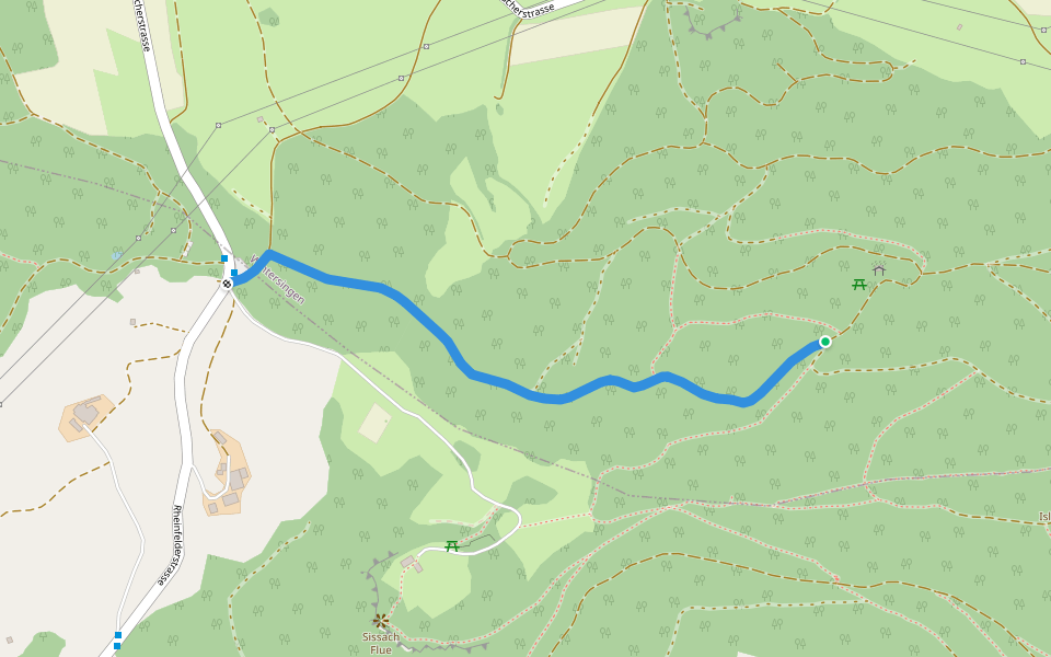 Chienberg - Wintersingerhöchi walking route map in Wintersingen