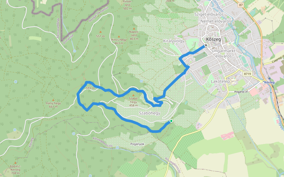 Z walking route map in Kőszeg