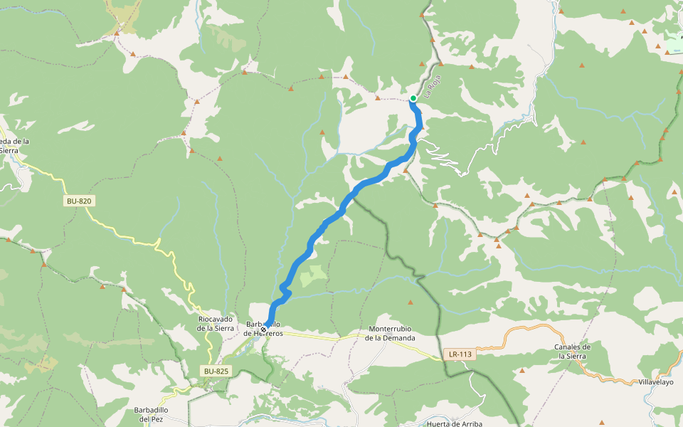 Ascesión al Otero walking route map in Fresneda de la Sierra Tirón