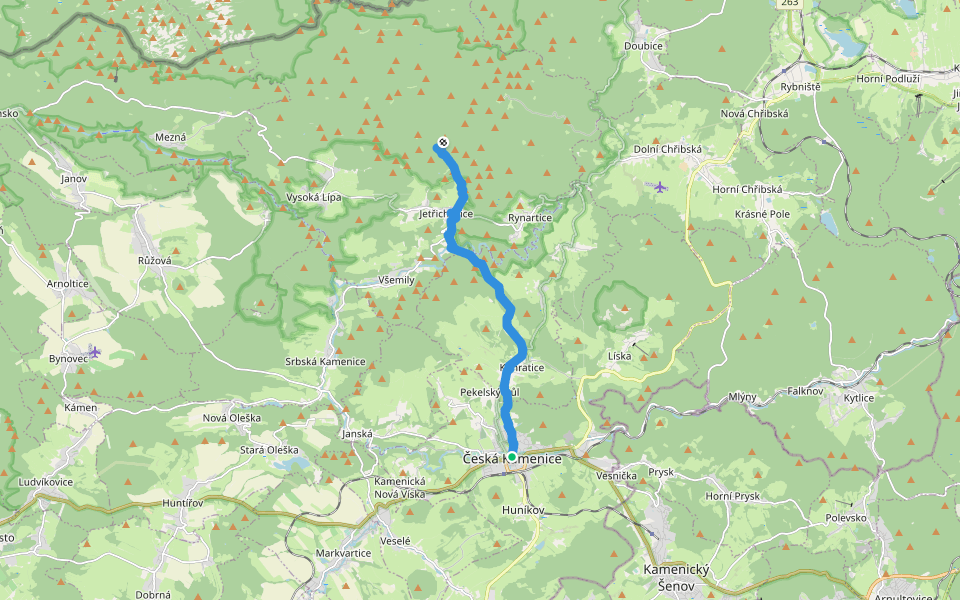 [Z] Česká Kamenice - Pohovka walking route map in Česká Kamenice