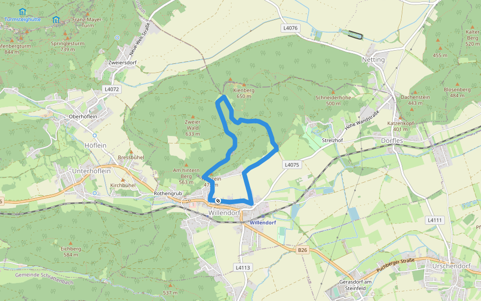 Vital Club Runde bei Willendorf walking route map in Willendorf am Steinfelde
