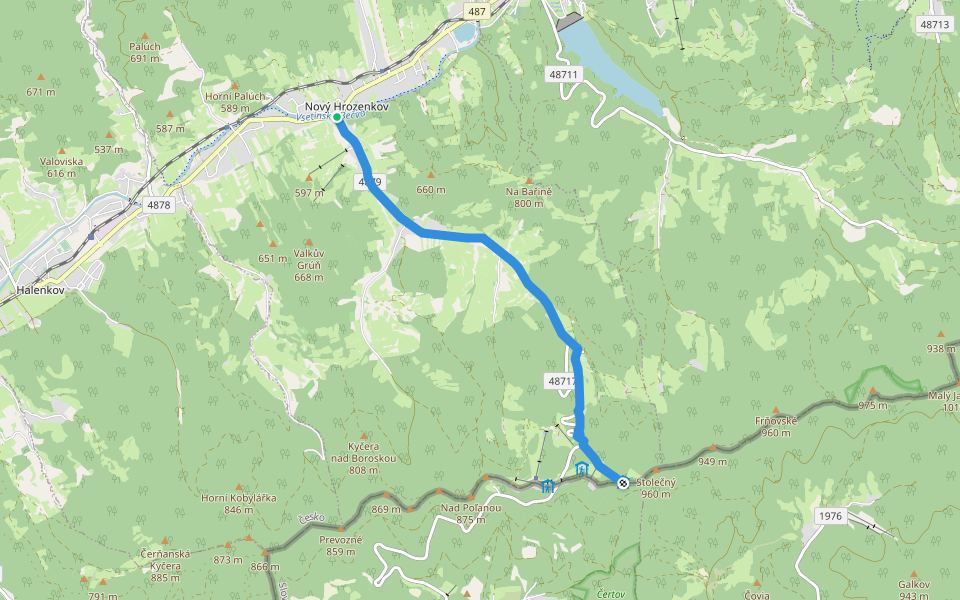 [M] Nový Hrozenkov - Portáš (CZ/SK) walking route map in Nový Hrozenkov