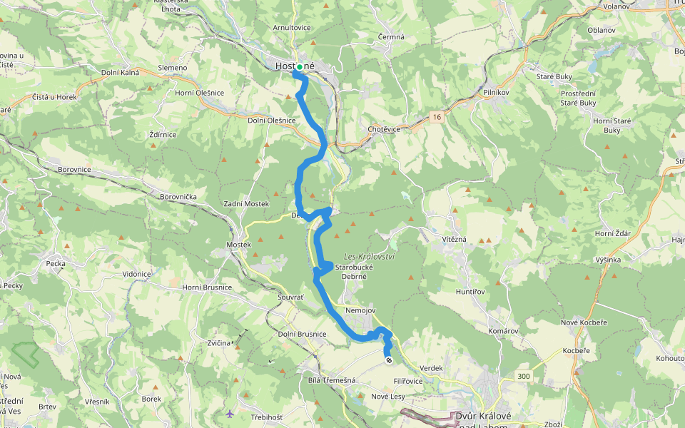 [Z] Hostinné - Bílá Třemešná walking route map in Hostinné