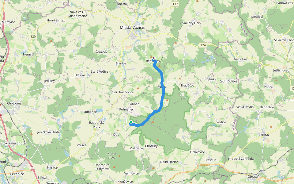 [Ž] Radvanov - Homole walking route map in Ratibořské Hory