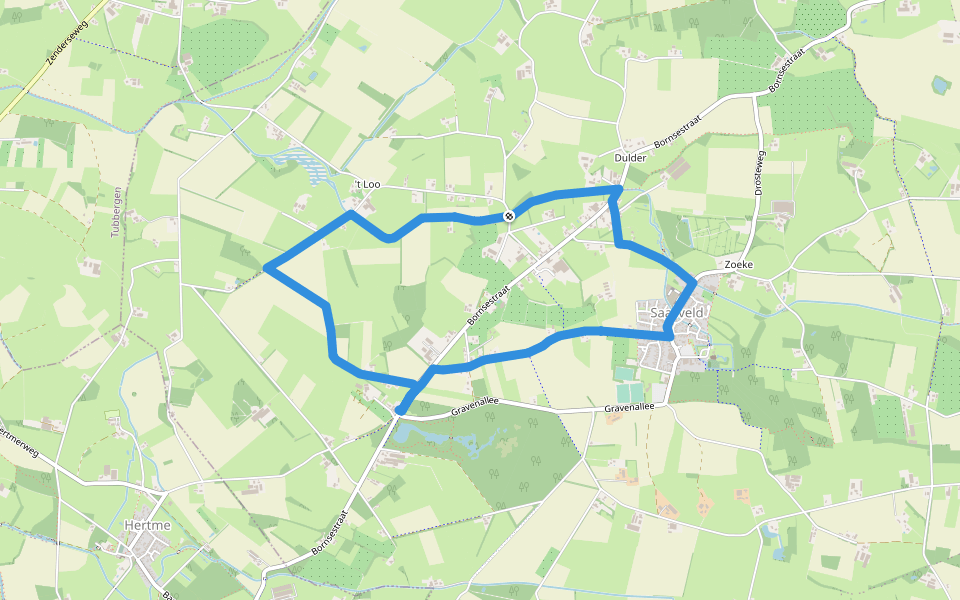 WNW Twente - Molenven - oranje route walking route map in Saasveld