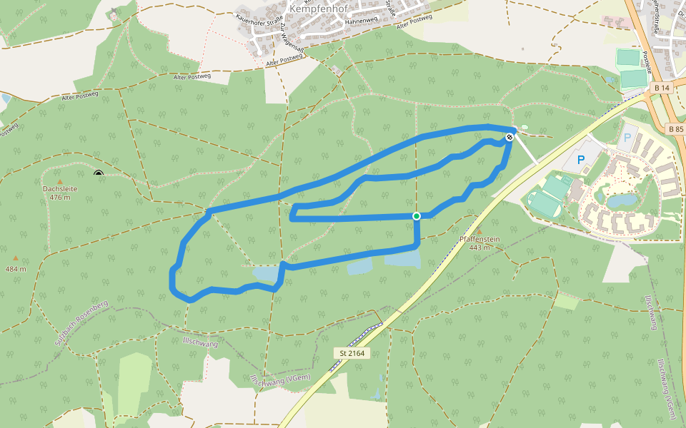 Trimm-Dich-Pfad Wagensass walking route map in Sulzbach-Rosenberg