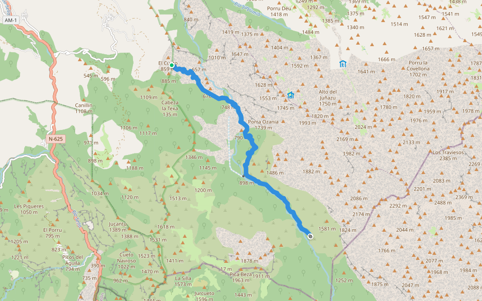 PR-PNPE-7 La Jocica - Carombo walking route map in Ceneya