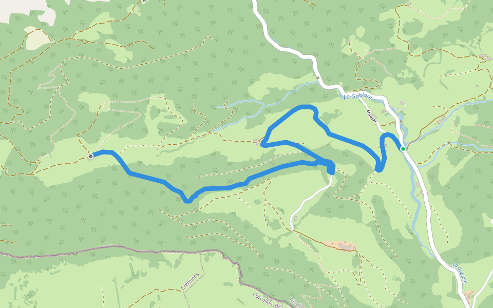 Envelier - fixme walking route map in Val Terbi