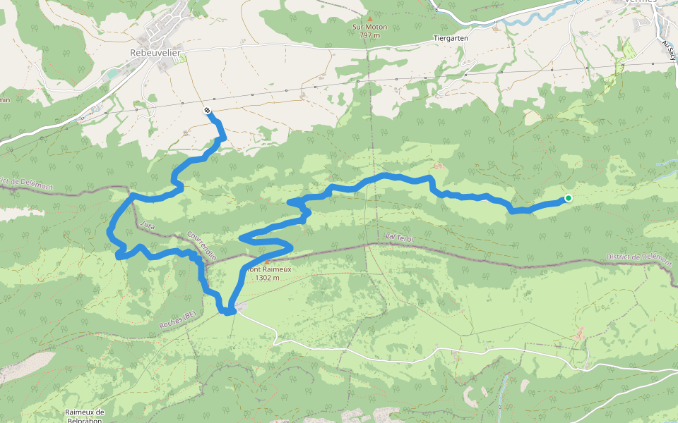 Raimeux sommet - fixme walking route map in Val Terbi