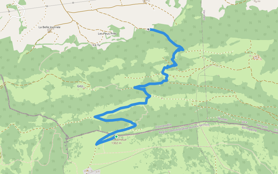 Raimeux sommet - fixme walking route map in Grandval