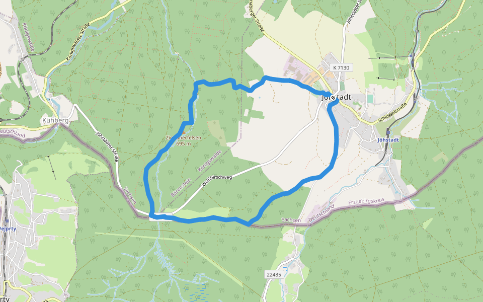 Ww Rundweg Jöhstadt walking route map in Jöhstadt