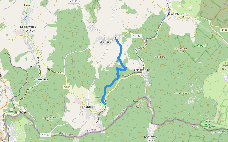 Ww Schlössel-Grumbach walking route map in Jöhstadt