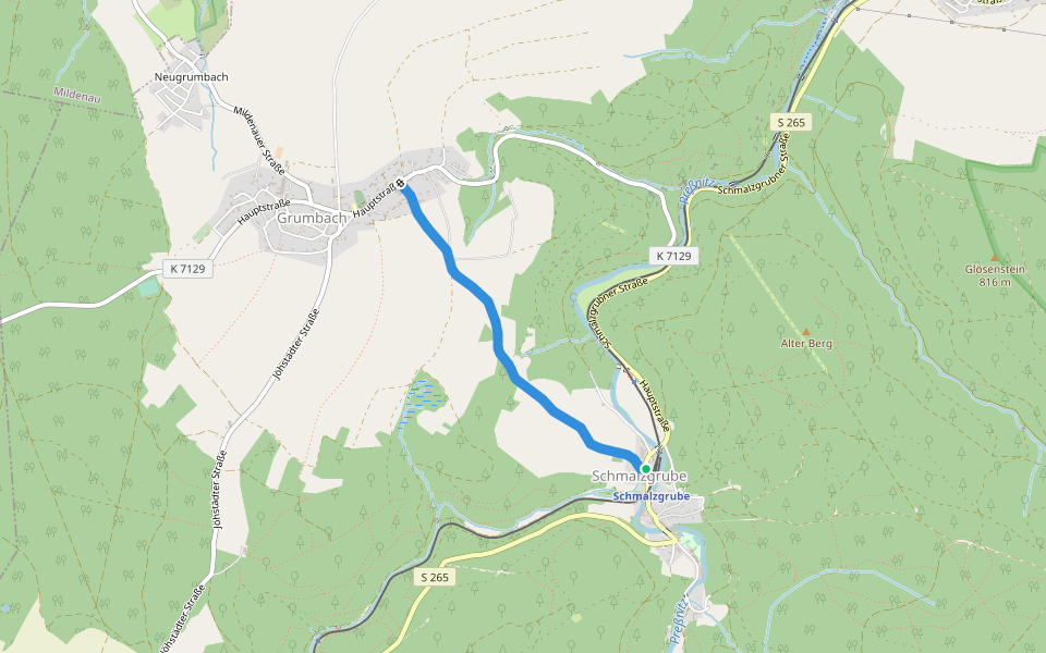 Ww Schmalzgrube-Grumbach walking route map in Jöhstadt