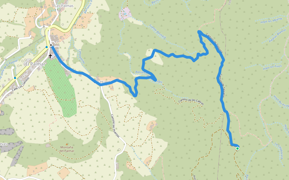 PR-TF 52.1 Monte del Agua por Las Huertas walking route map in Los Silos