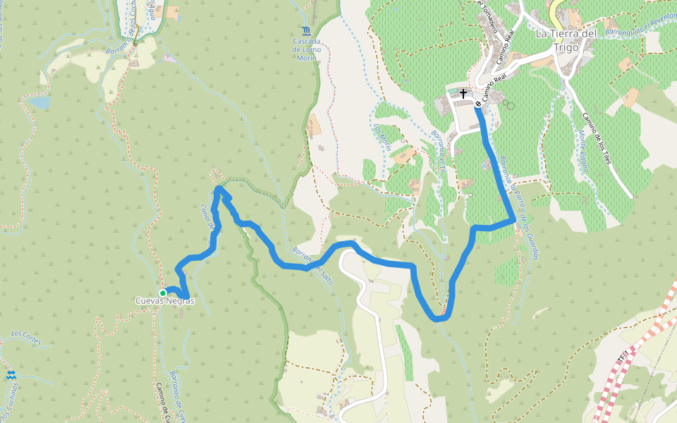 PR-TF 53.1 Cuevas Negras - Tierra del Trigo walking route map in Los Silos