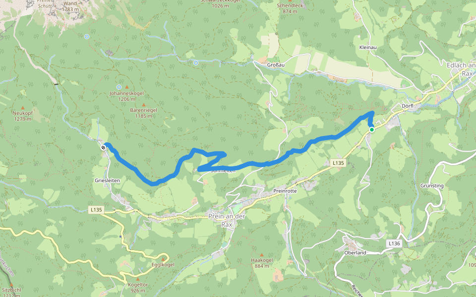 Dörfl - Griesleiten walking route map in Dörfl