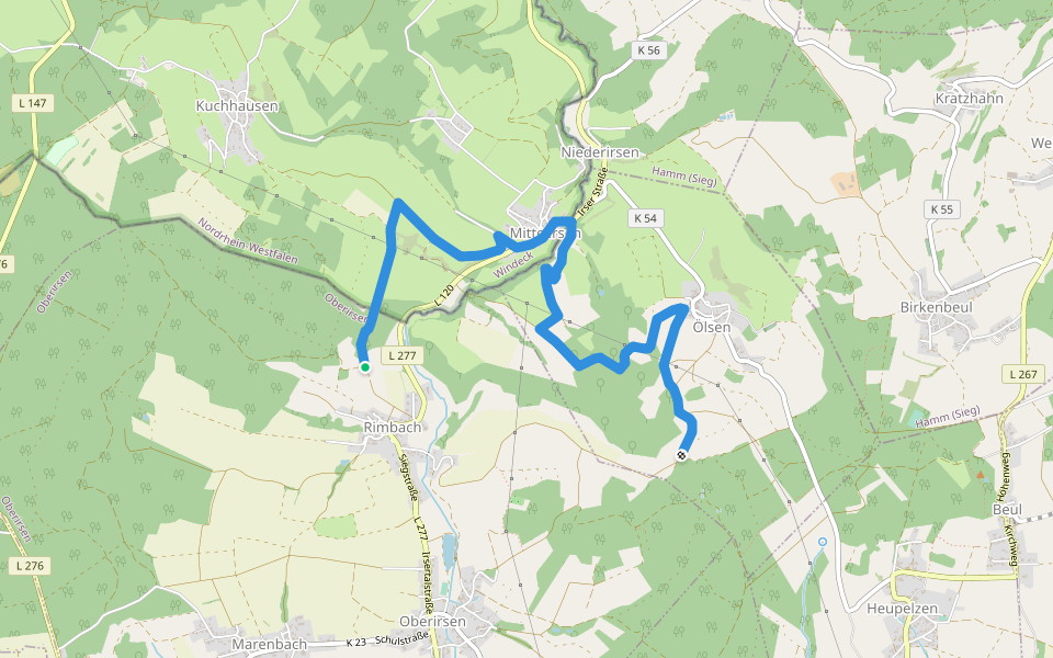 Rundweg Bogen (Windeck-Irsen) walking route map in Oberirsen