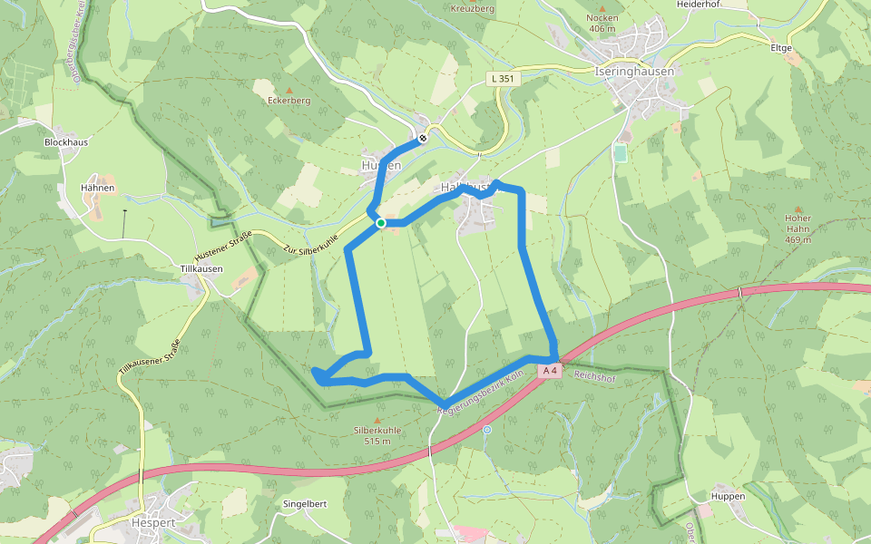 Drolshagen Rundweg A7 (Husten) walking route map in Drolshagen