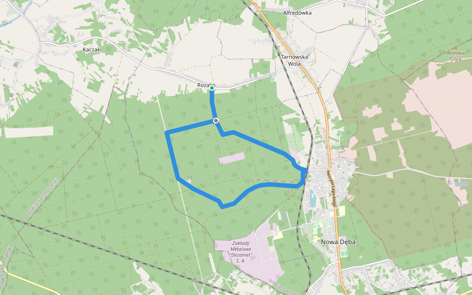 Ścieżka edukacyjna Rozalin - duża pętla walking route map in Rozalin