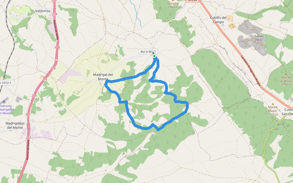 PRC-BU 116 Sendero la Roza la Isa walking route map in Tornadijo