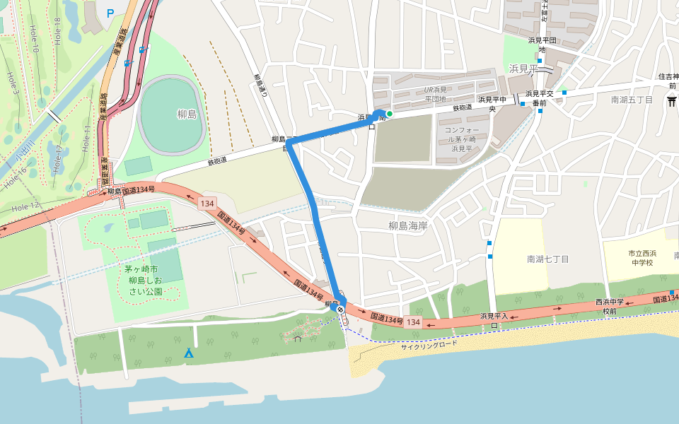 関東ふれあいの道 - 連絡区間 walking route map in Chigasaki