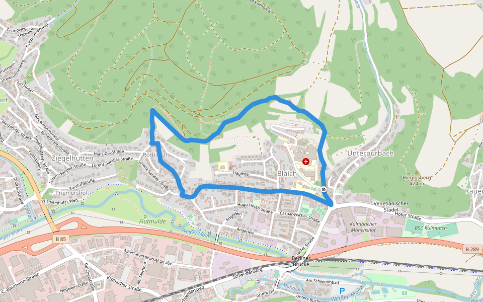 Frühlingshöhen-Weg KU 41 walking route map in Kulmbach