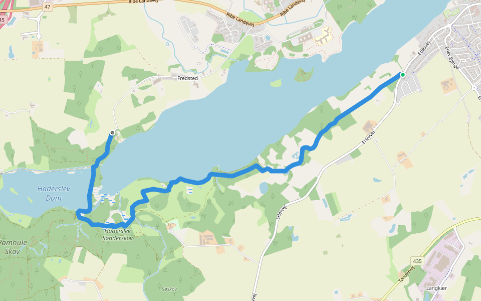 Geheimeraadens Sti walking route map in Haderslev