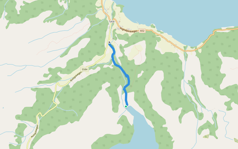Midt-Taklestølen walking route map in Takle
