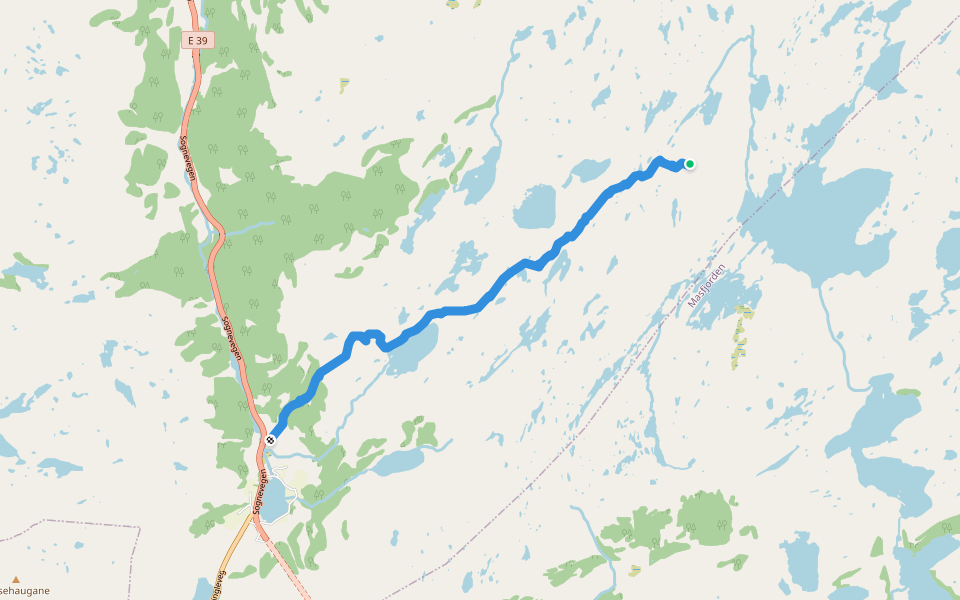 Skiddalen walking route map in Instefjord