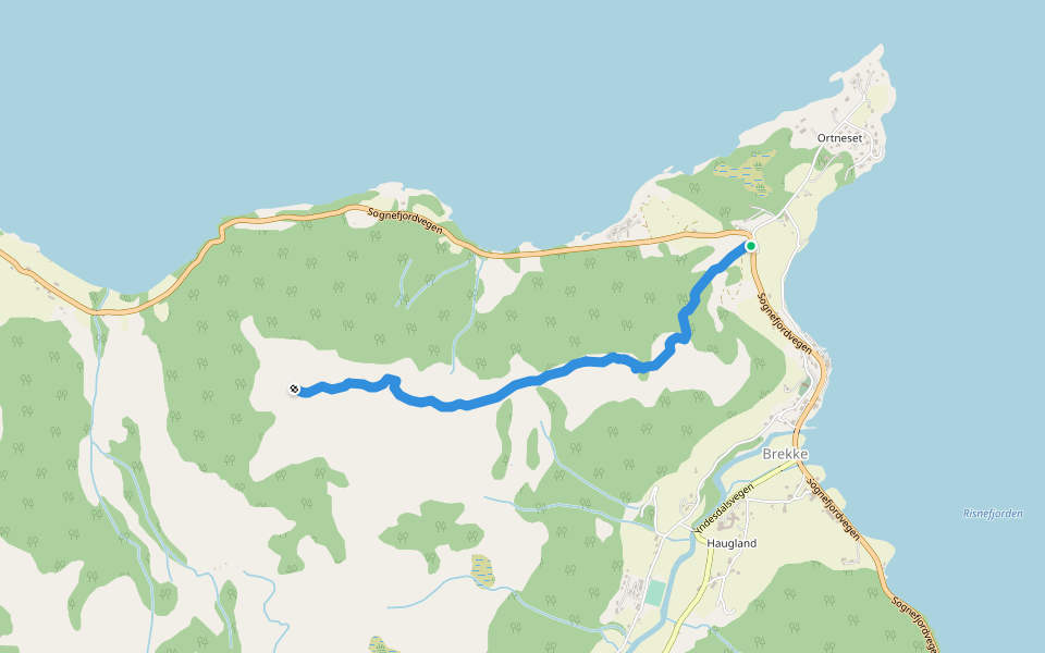 Søtekollen walking route map in Ytre Brekke
