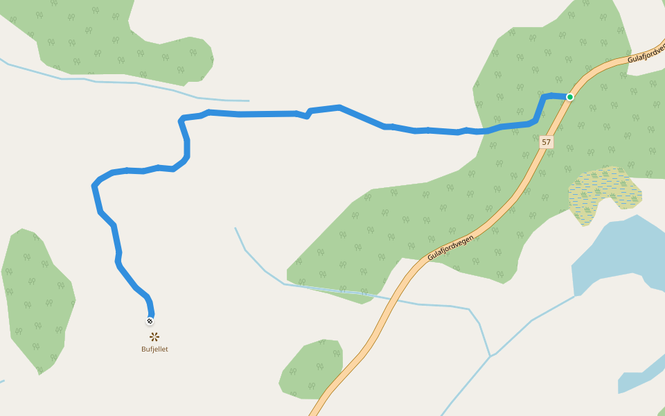 Bufjellet walking route map in Dalsøyra