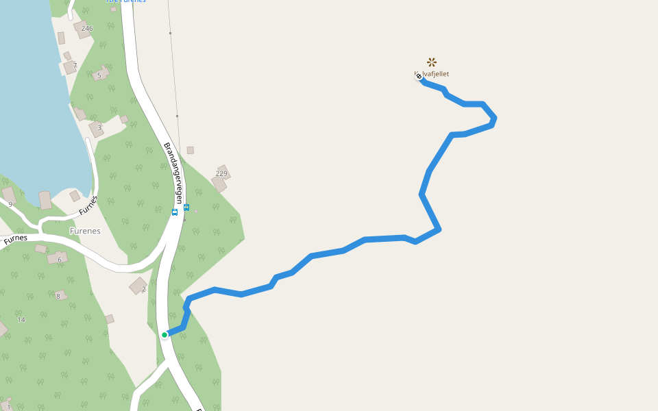 Kalvafjellet walking route map in Ånneland