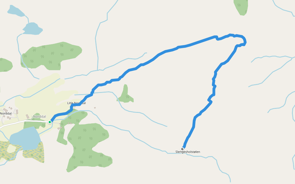 Slengesolfjellet walking route map in Dalsøyra
