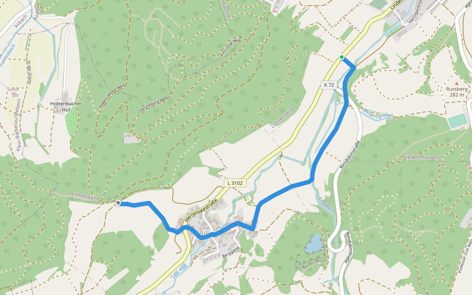 Verbindungsweg Billings walking route map in Fischbachtal
