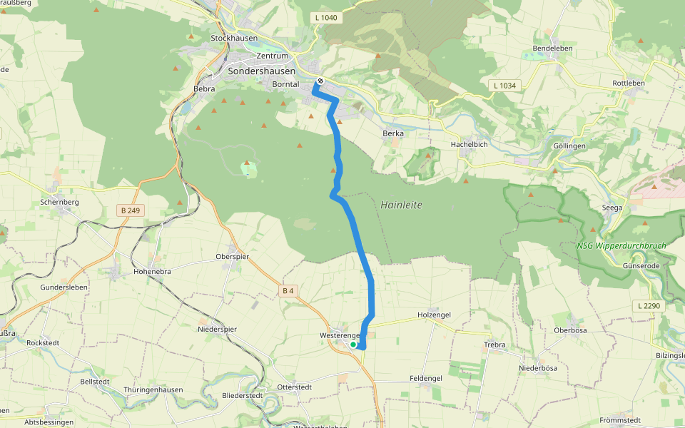 Kirchengelscher Stadtweg walking route map in Großenehrich