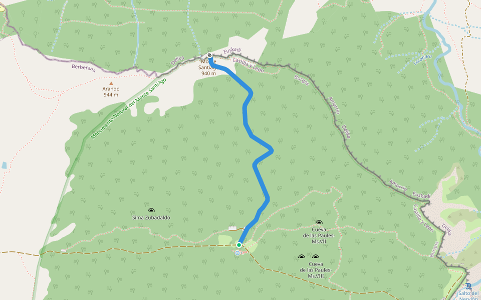 PR-BU 41 Mirador esquina Rubén walking route map in Berberana