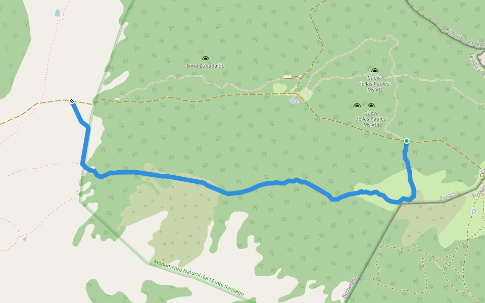 PR-BU 48 Camino de Alterla walking route map in Berberana