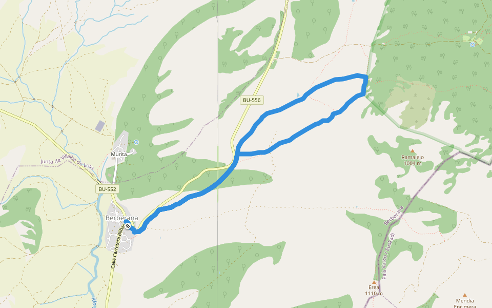 PR-BU 50 Senda de El Encinal walking route map in Berberana
