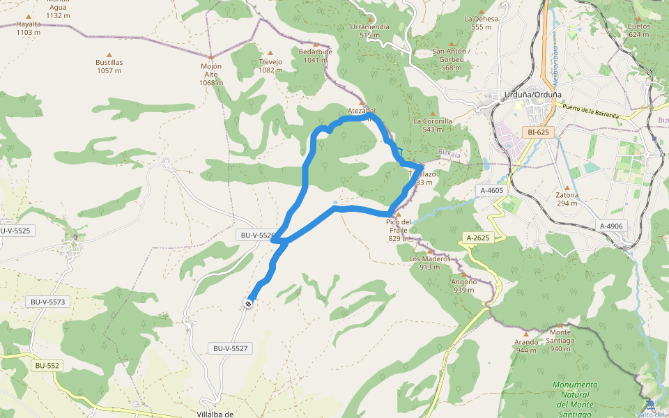 PR-BU 51 Dehesa del agua walking route map in Mijala