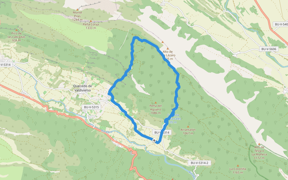 PRC-BU 180 Sendero de la Tesla walking route map in Hoz de Valdivielso