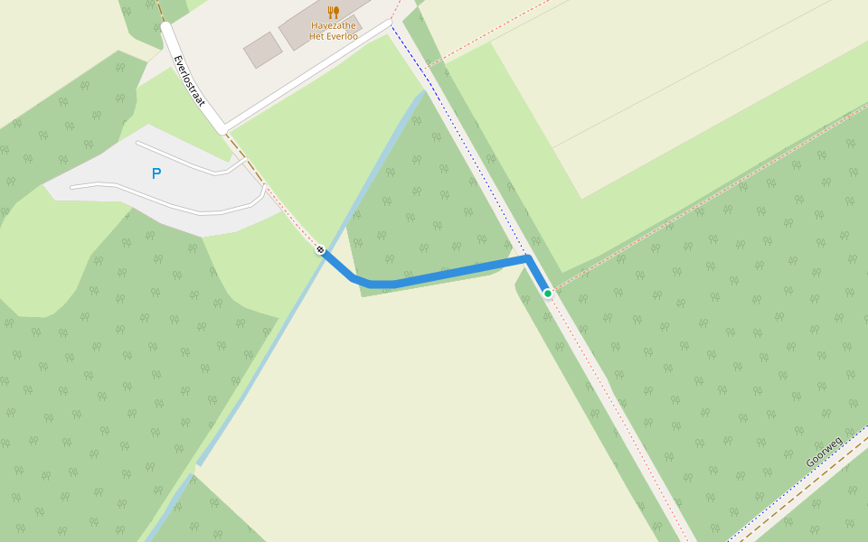 Wandelnetwerk Twente - groene route walking route map in Rossum