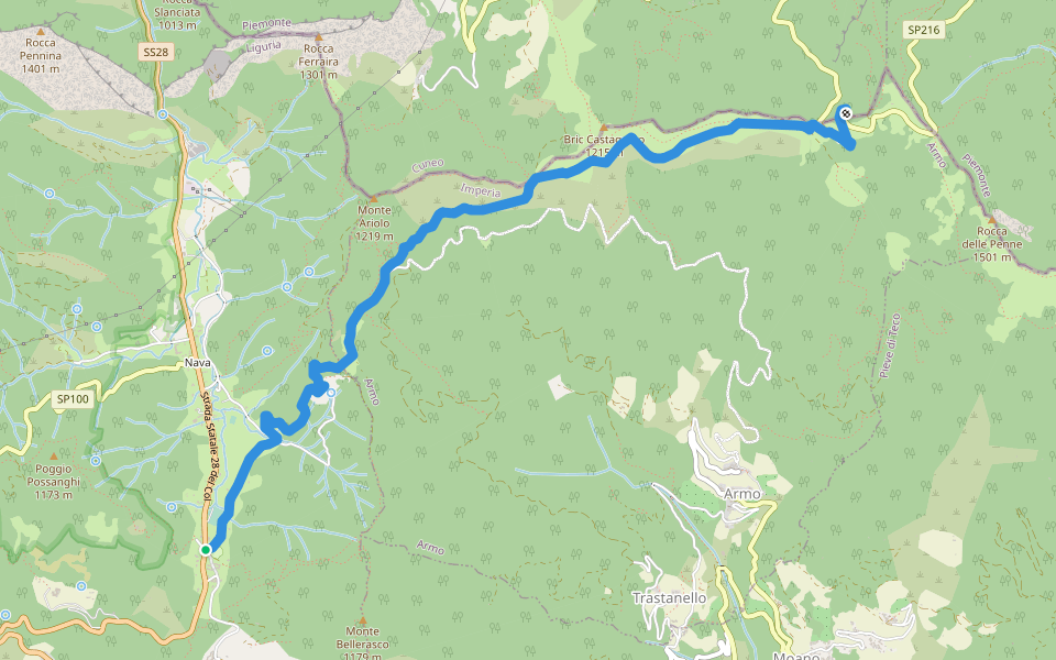 Colle di Nava - Passo di Prale walking route map in Colle di Nava