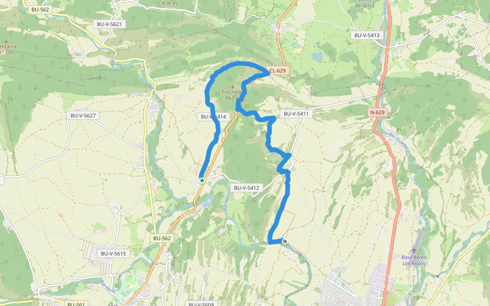 PRC-BU 146 Peña Horrero walking route map in Bocos