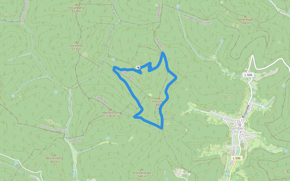 Rundwanderweg Böchinger Hütte 1 walking route map in Böchingen