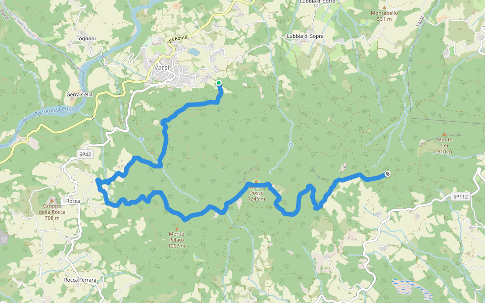 Peracchi - Monte Pelato - Monte Dosso - Percorso 814 walking route map in Perotti