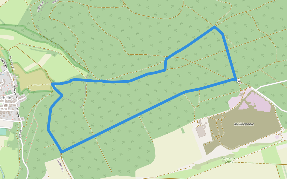 Durchs Lange Feld zur Ostheimer Hute walking route map in Hofgeismar
